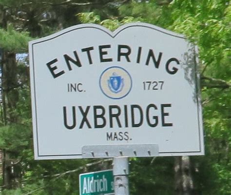 Uxbridge Massachusetts Town Line Sign Clarksburg Massachusetts Towns