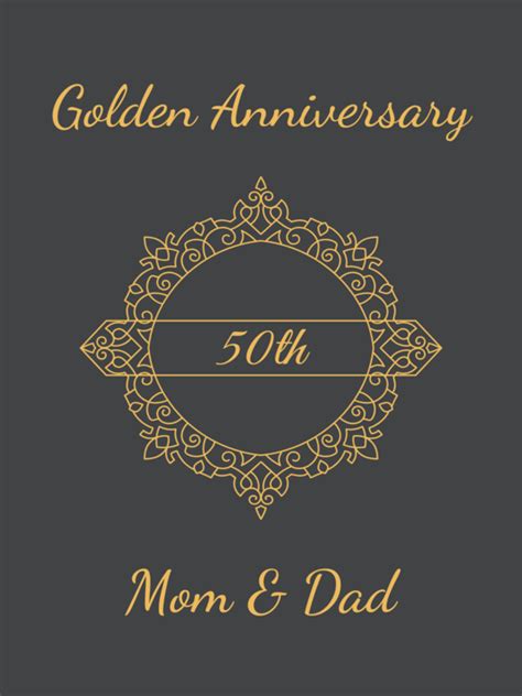 Printable Golden Anniversary Card · Inkpx