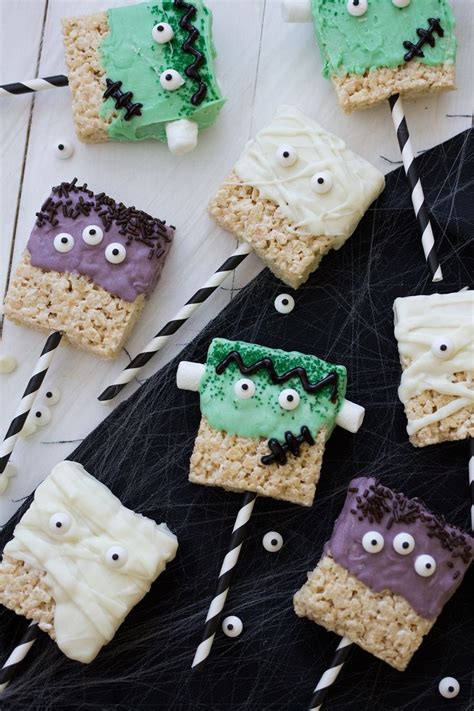 Monster Rice Krispies Treats Freutcake Halloween Rice Krispie