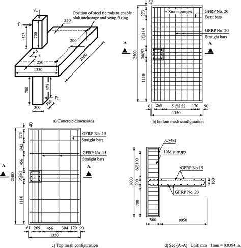 Typical Slab Geometry And Reinforcement Details Download Scientific