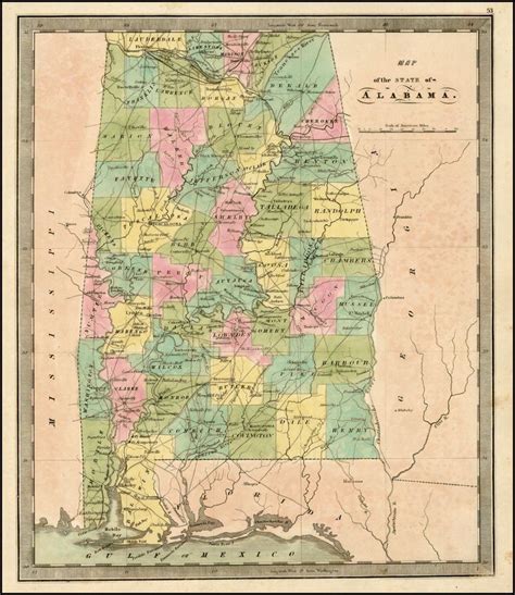 State Of Alabama Map Jeremiah Greenleaf Map Of The State Of Alabama