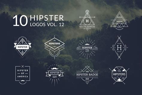 10 Hipster Logos Vol 12 Logo Templates On Creative Market