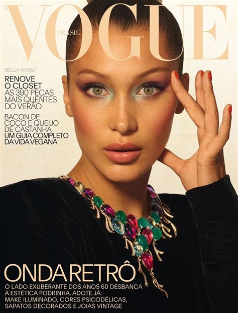 Bella Hadid Channels S Vibes For Vogue Brazil Cover Shoot Vogue Brazil Vogue Brasil Vogue