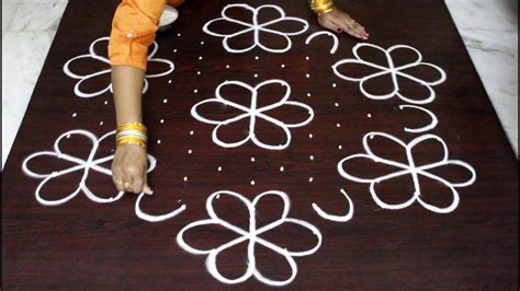 13 Dots Sankranthi Muggulu For 2018 Pongal Kolam Designs With Dots