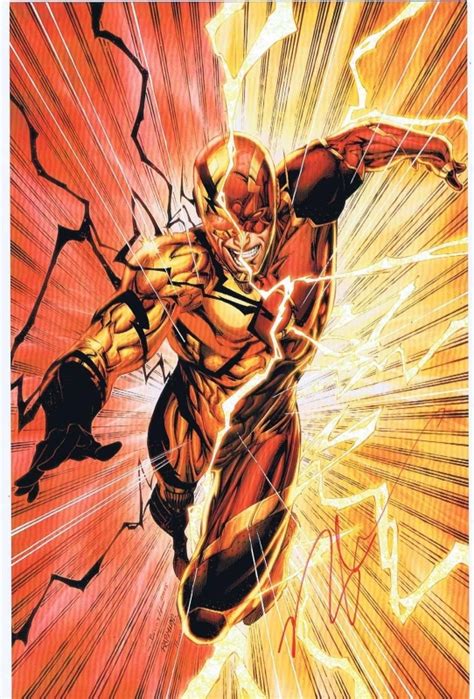 The Flash In Action With Lightning Coming Out Of His Chest And Hands
