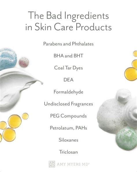 Ingredients To Avoid In Skincare Products Amy Myers Md