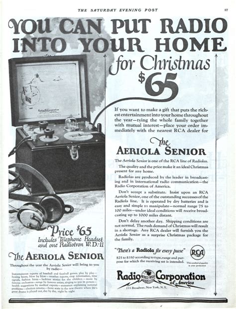 Vintage Advertising Rcas 1920s Radios The Saturday Evening Post