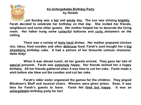 Essay About My Birthday Party