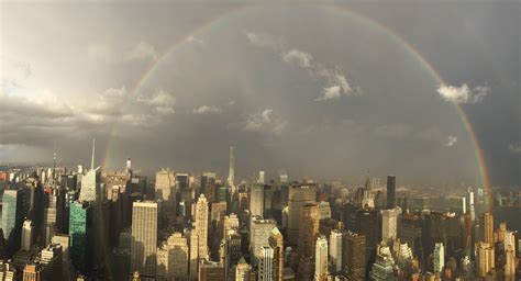 Yesterdays Double Rainbow Over Manhattan From The Empire State