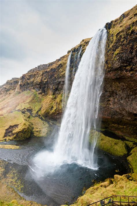 Seljalandsfoss One Of The Most Famous Icelandic Waterfall Stock Image
