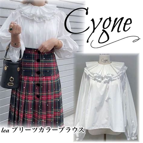 【大人気完売】cygne シーニュ ＊ プリーツ カラー ブラウス ホワイト メルカリ