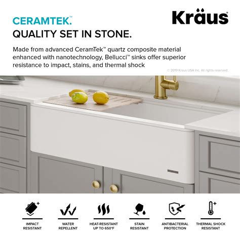 Kraus Kgf1 30white Bellucci 30 Inch Ceramtek Granite Quartz Composite