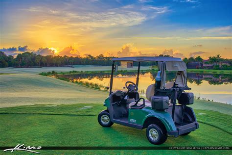 Ez Go Golf Cart At Mirasol Golf Course Sunrise In Palm Beach Gardens