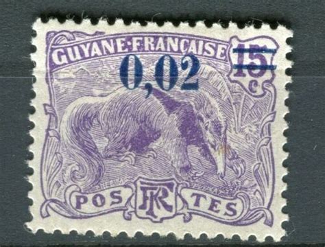 FRENCH COLONIES GUYANE 1922 Early Surcharged Issue Mint Hinged 2c