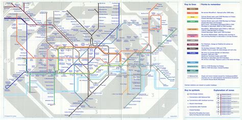 London Underground Tube Map Fare Zones Shown December Old Vintage