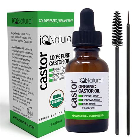 Iq Natural 100 Organic Pure Castor Oil 30ml Boost Growth For