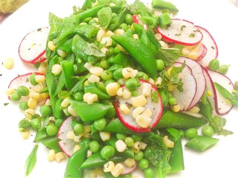 Fresh Sugar Snap Pea Salad with Radish, Corn, and Mint | Recipe | Sugar snap pea recipe, Snap 