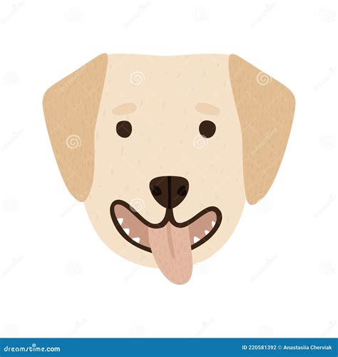 Dibujos Animados Labrador Retriever Perro Raza Retrato Aislado En