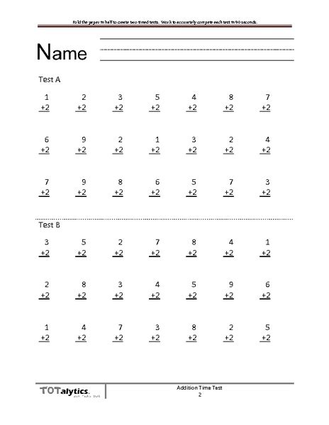 Addition Timed Test Printable Templatesiesanfelipeedupe 1 Minute Math