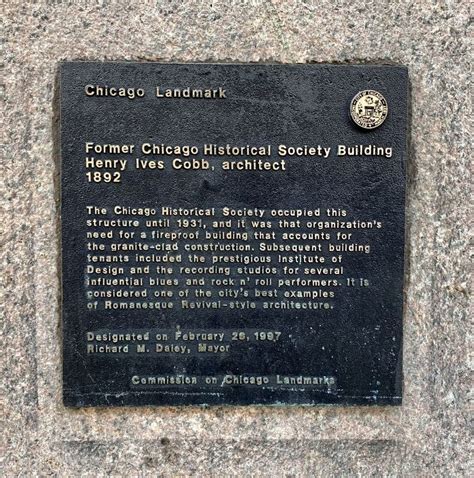 Former Chicago Historical Society Building Historical Marker