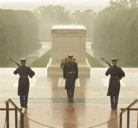 Standing Guard Through Hurricane Sandy At The Tomb Of The Unknowns