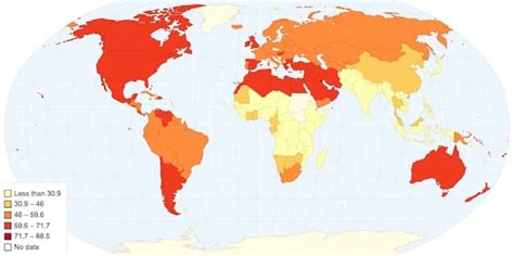 world s most obese countries ranked the facts institute