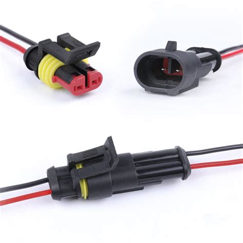 Set Pins Way Car Waterproof Electrical Connector Plug W AWG Wire Marine EBay