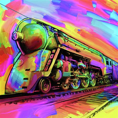 Pop Art Train Digital Art By Howie Green Fine Art America