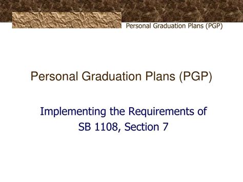 Ppt Personal Graduation Plans Pgp Powerpoint Presentation Free