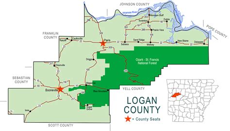 Logan County Map Encyclopedia Of Arkansas