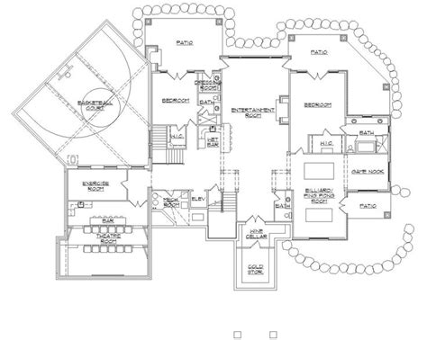 Floor Plan With Basketball Court In This Mountain Luxury Home House