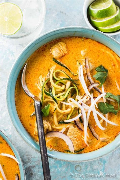 Coconut Thai Chicken Zoodle Soup The Endless Meal