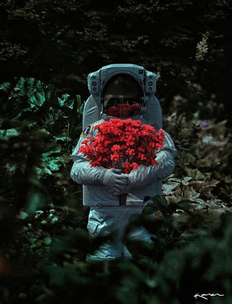 Cosmonaut Space Art Flowers In 2020 Astronaut Art Astronaut