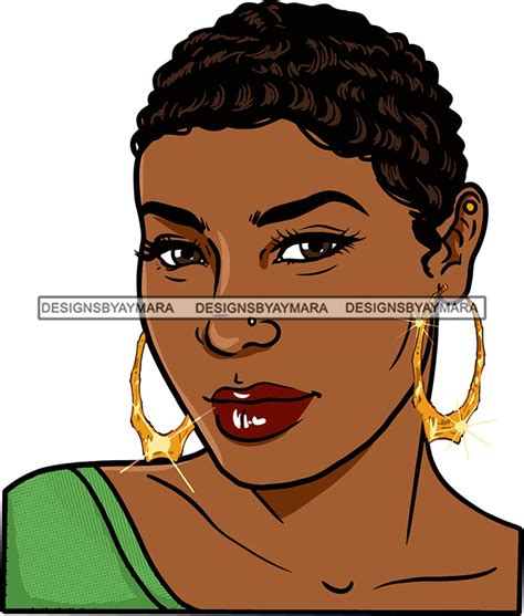 afro urban street black girls babe bamboo hoop earrings sexy short hai designsbyaymara