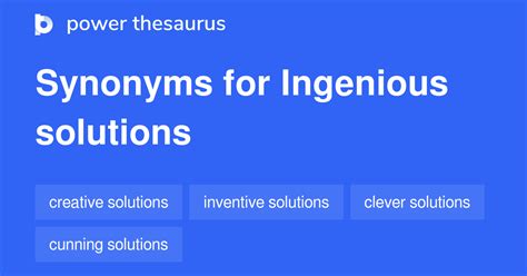 Ingenious Solutions Synonyms 139 Words And Phrases For Ingenious