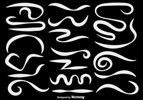 Vector Set Of White Hand Drawn Squiggles 172658 Vector Art At Vecteezy