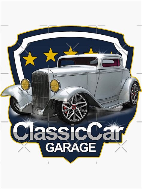 Classic Car Garage Sticker By Wilcoxphotoart Redbubble
