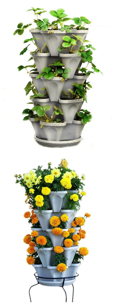 5 Tier Stackable Strawberry Herb Flower And Vegetable Planter 101