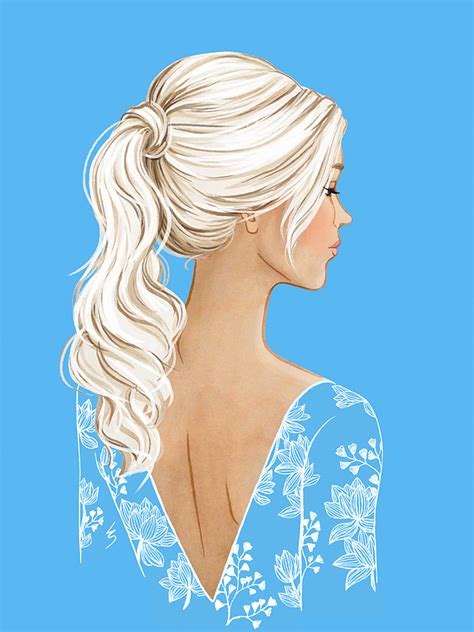 Fashion Illustration By Lydia Snowden Platinum Blonde Hair Fashion Illustration Hair
