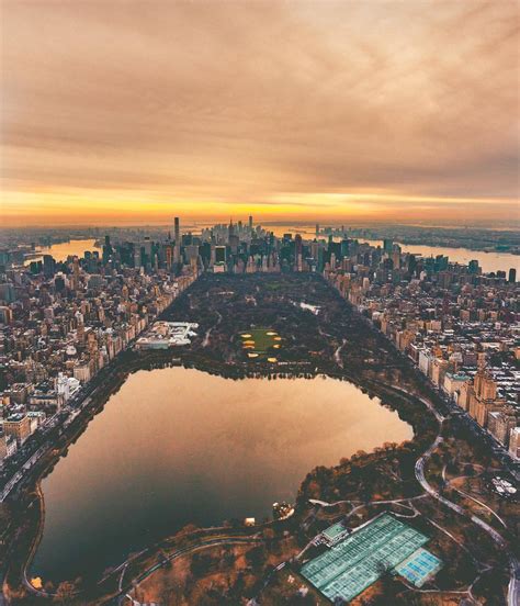 Gorgeous Sunset In Manhattan Birds Eye View By Nyonair Zgresh Flynyon