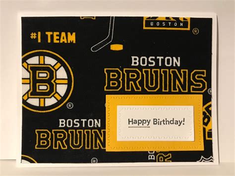 Handmade Birthday Card Boston Bruins Hockey Team Etsy