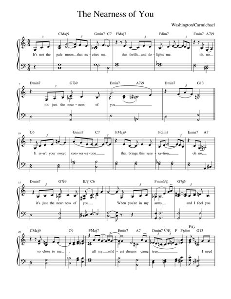 The Nearness Of You Sheet Music For Piano Download Free In Pdf Or