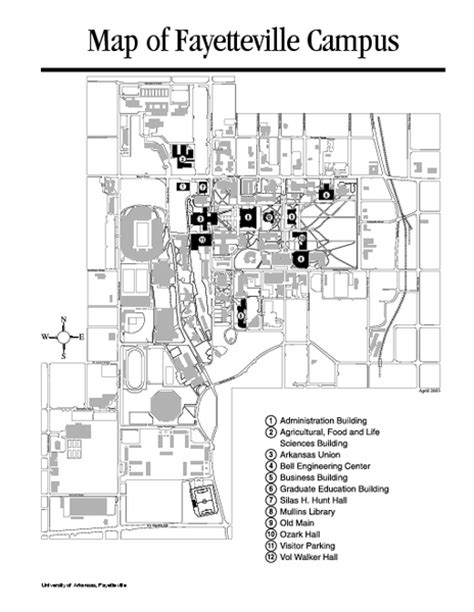 University Of Arkansas Fayetteville Campus Map Map