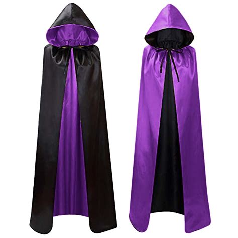 Reoriafee Hooded Cloak Unisex Cape Cloak With Hood For Men Womens Witch Cloak Cape Halloween