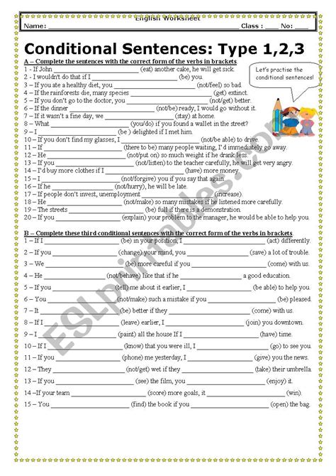 Conditional Sentences Type 123 With Key Esl Worksheet By Maditi