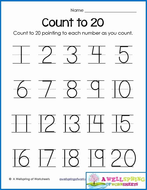 Handwriting Worksheet Numbers 1-20