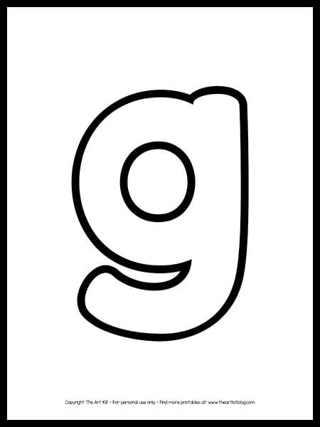 Lowercase Letter G Outline Printable Free The Art Kit