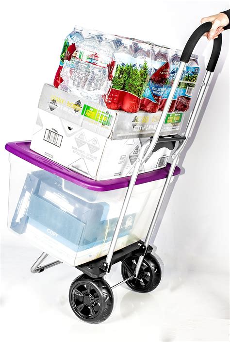 Dbest Products Bigger Trolley Dolly Black Shopping Grocery Foldable