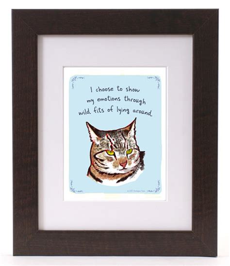 Striped Cat 8x10 Print Of Original Painting With Phrase Etsy