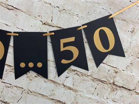 Hello 50 Birthday Banner 50th Birthday Banner 50th Birthday Etsy